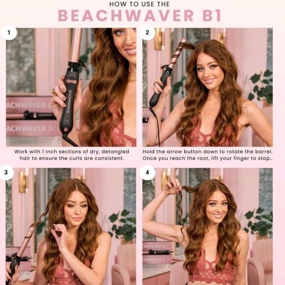 The Beachwaver Co B1 Rotating 1" Curling Iron- Midnight Rose - Picture 4 of 12
